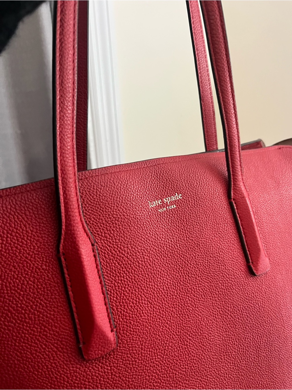 Kate Spade Red Pebbled Leather Tote - Picture 5 of 15